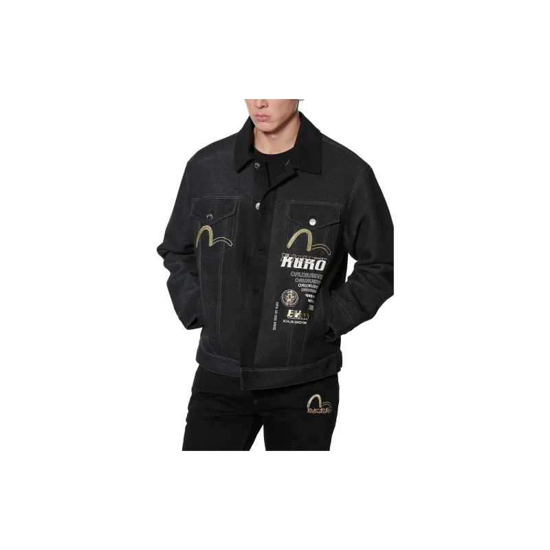 EVISU Denim Jackets Men Black-2