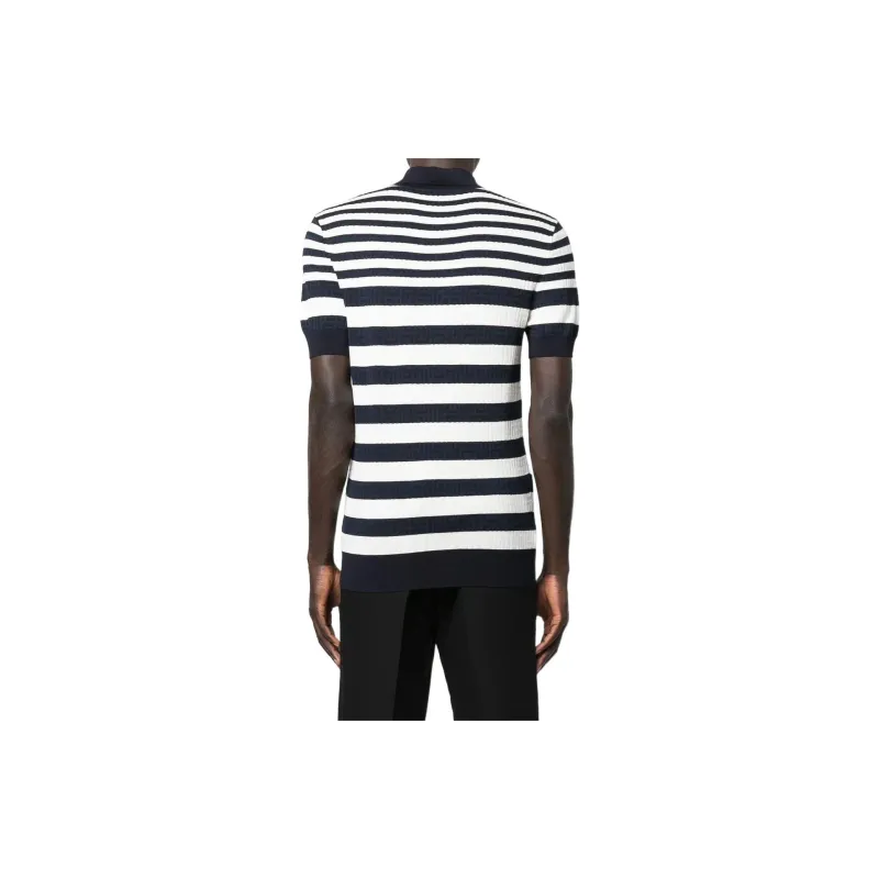 BALMAIN Polo Shirts Men Black/White-3