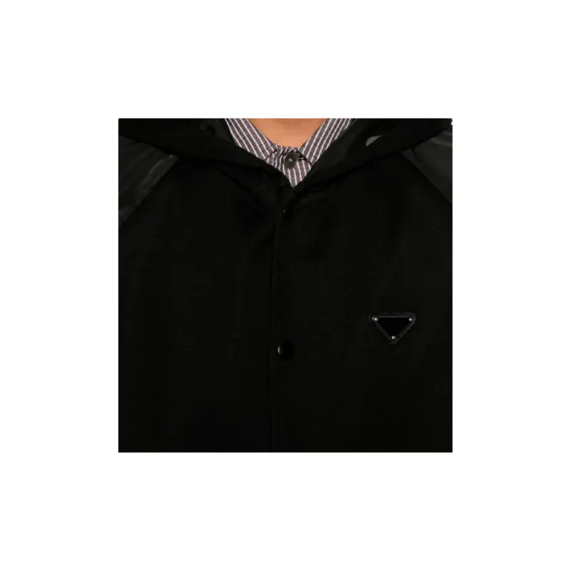 PRADA Logo Plaque Drawstring Jacket-4
