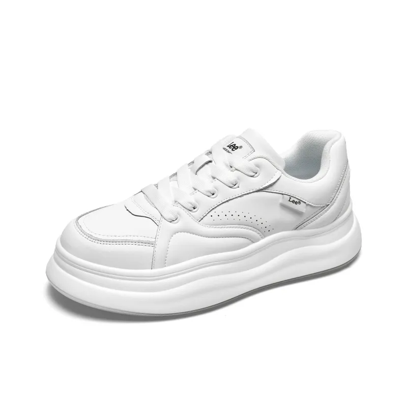 Lee Casual Versatile White Sneakers Height Increasing Low-Top Skateboard Shoes Men-1