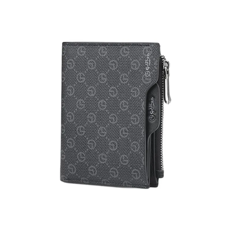 GOLDLION PVC Brand Print Wallet Men's Black-1