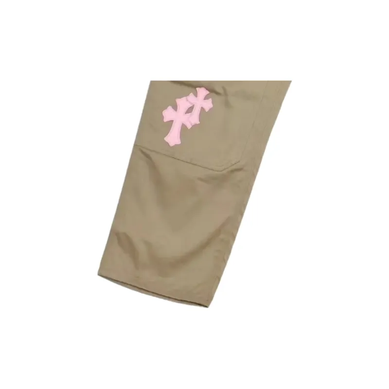 Chrome Hearts Pink & Checkered Cross Patch Carpenter Pants-4