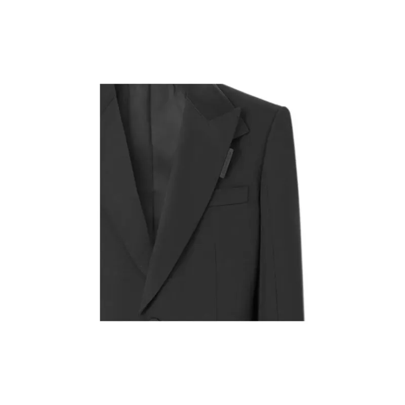 Burberry Satin Lapel Wool Tailored Jacket-6