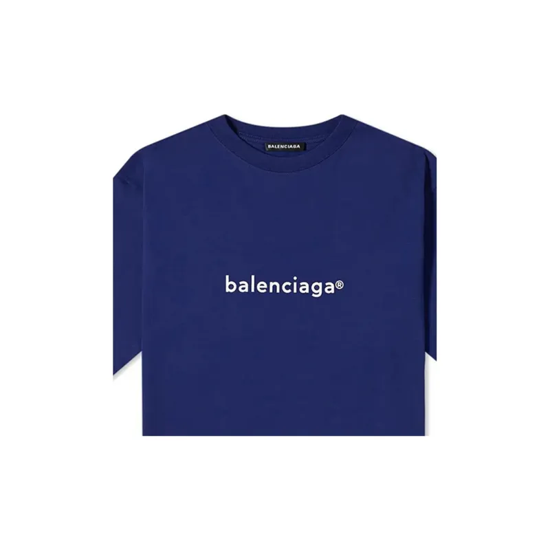 Balenciaga T Shirt Loose Fit Style Men's Blue-5