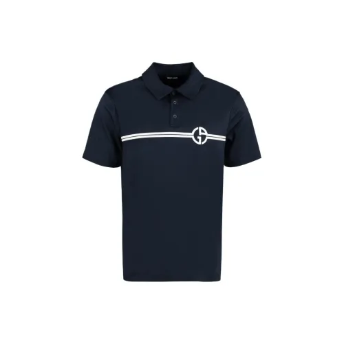 GIORGIO ARMANI Polo Shirts Men Marine Blue