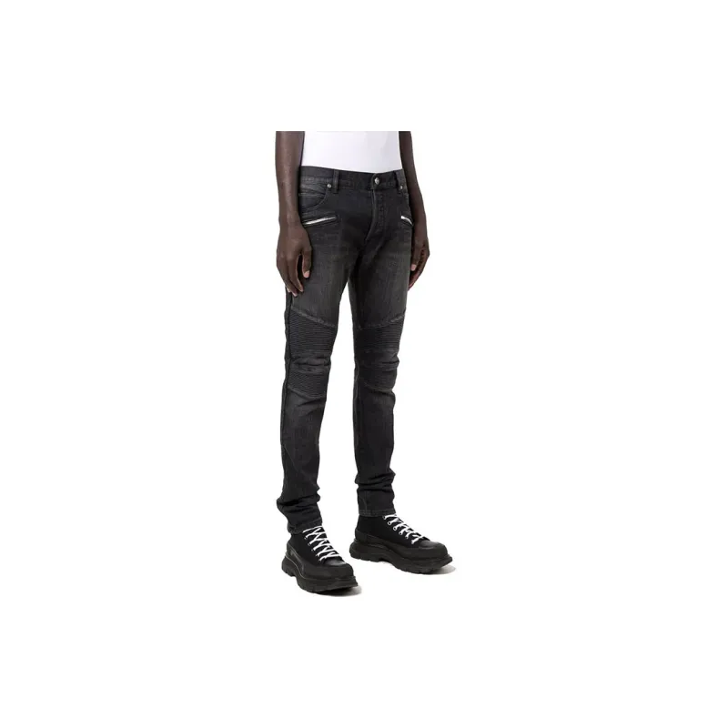 BALMAIN Ribbed Panels Slim fit Jeans-1