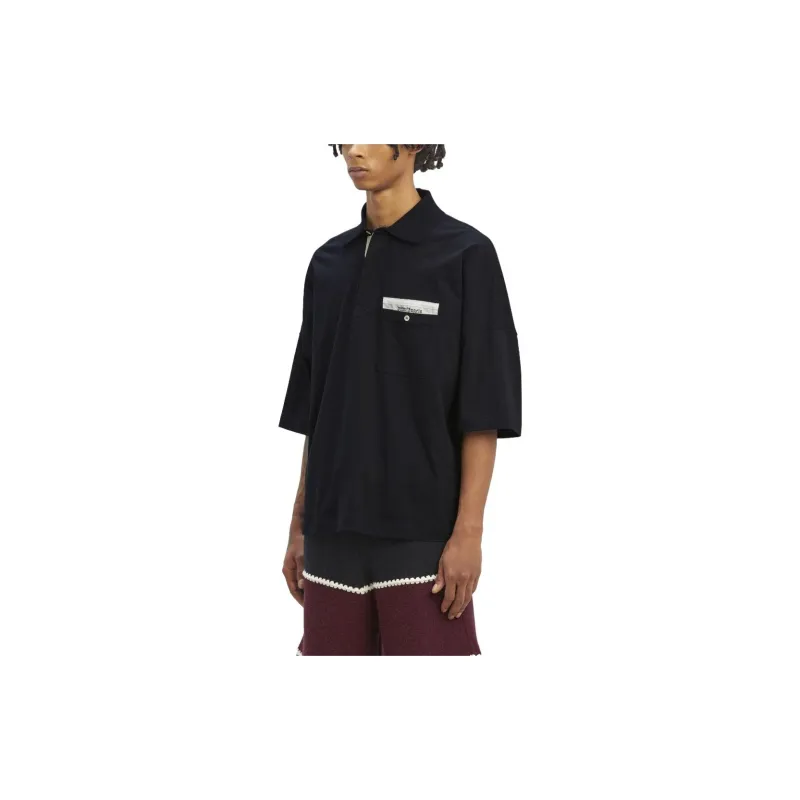 PALM ANGELS Sartorial Tape Cotton Polo Shirt-4