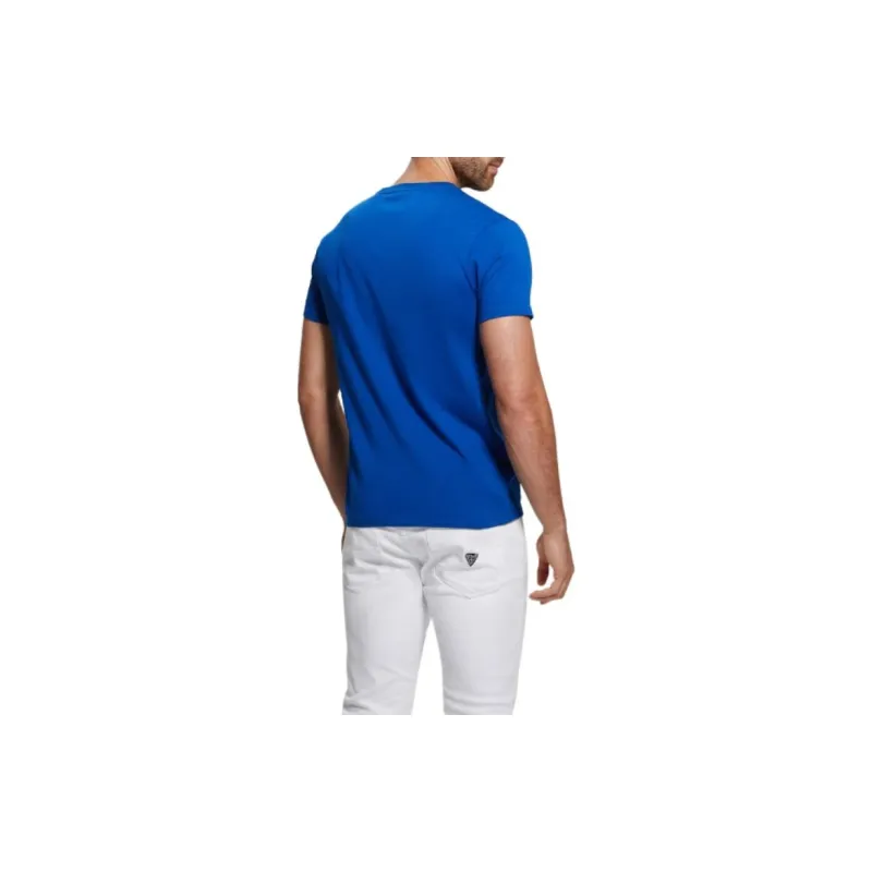 GUESS Eco Embroidered Logo Tee T-Shirt Men's Blue-2