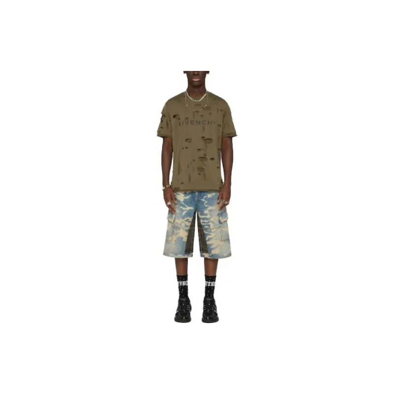 Givenchy 2 Layers Classic Fit Hole T Shirt-1