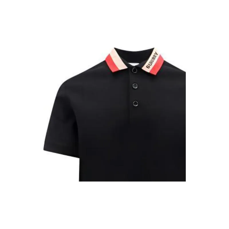 Burberry Logo Intarsia Knit Short Sleeved Polo Shirt-7