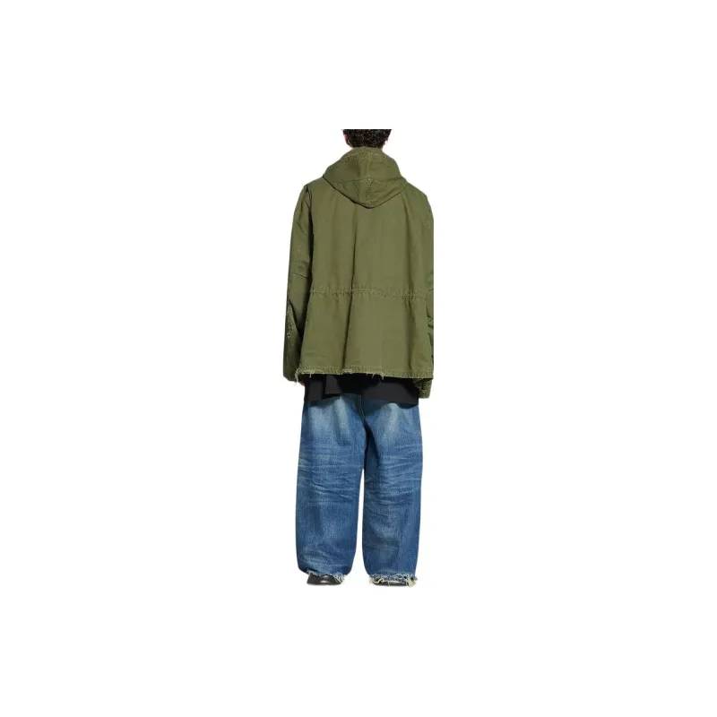 Balenciaga FW22 Jackets Coats Loose Fit Style Men's Green-2
