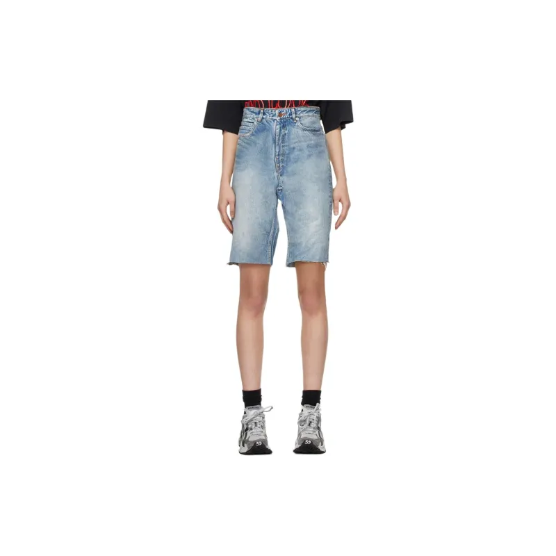 Balenciaga FW23 Casual Shorts Slim Fit Unisex Blue-4