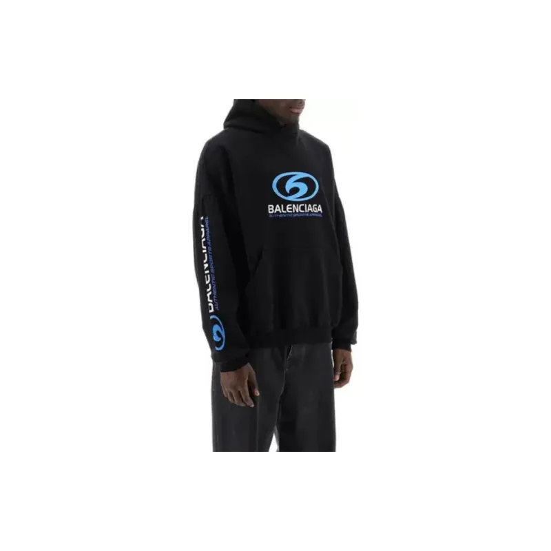 Balenciaga Logo Printed Distressed Hoodie-5