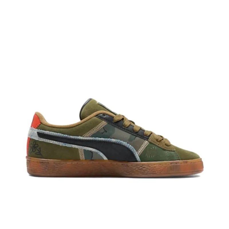 PUMA Suede Anti Slip Wear Resistant Low Top Skateboard Shoes Unisex Green-1