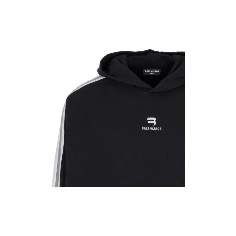 Balenciaga Sporty B Side Stripe Oversized Hoodie-5