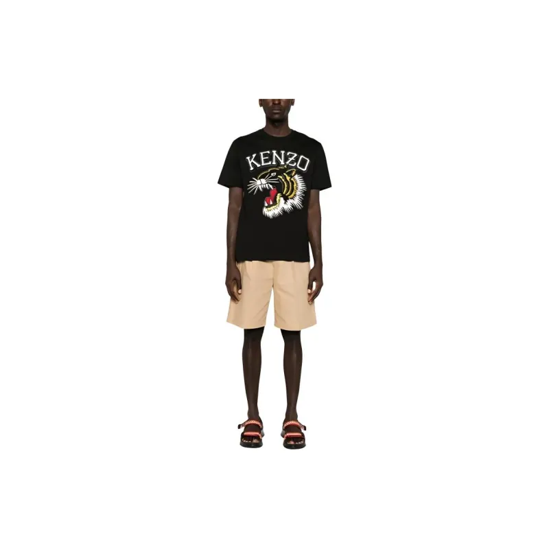 KENZO Tiger Embroidered Crewneck T-Shirt-1