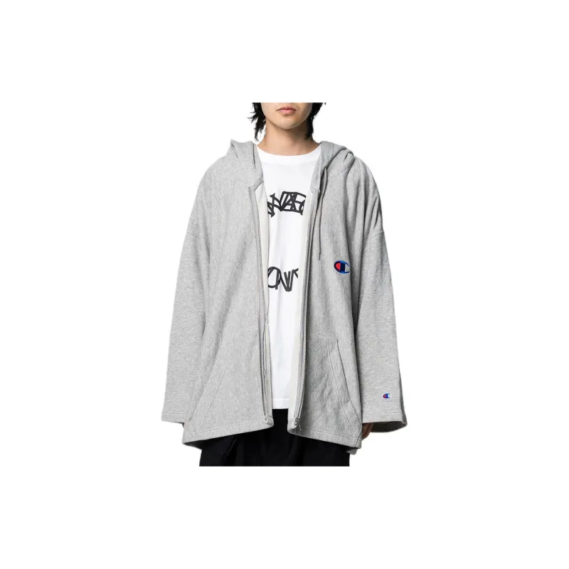 Champion X Anrealage Logo Patch Asymmetric Hoodie-2