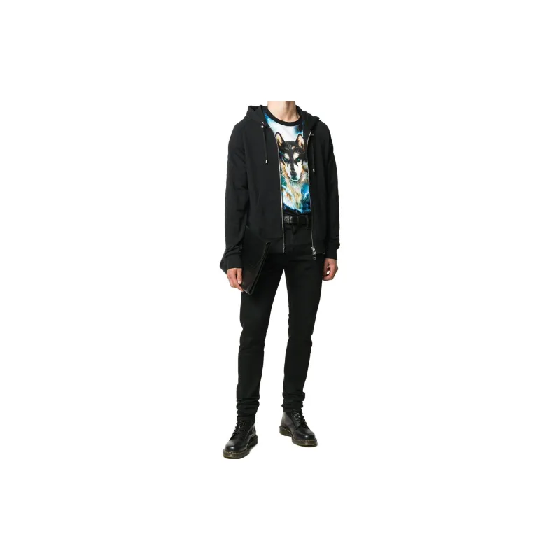 BALMAIN Embossed Logo panel Zipped Hoodie-1