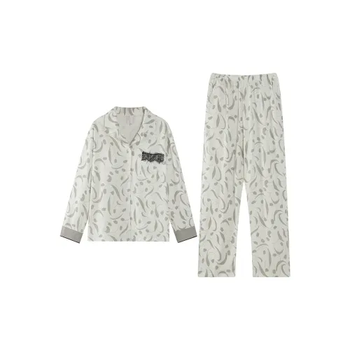CHUDUAN Pajama Set Women's Light Gray