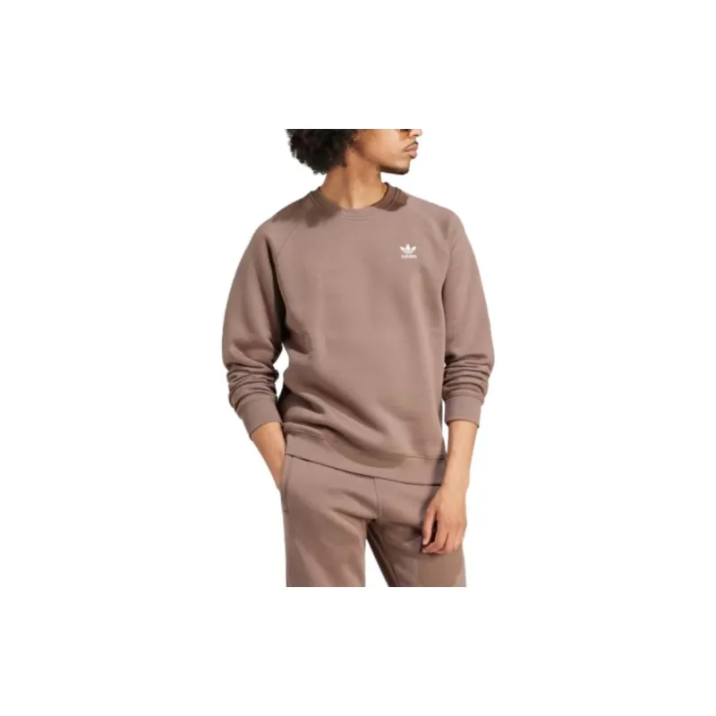 Adidas Originals ESSENTIALS Trefoil Essentials Crewneck Sweatshirt Men's Brown-1