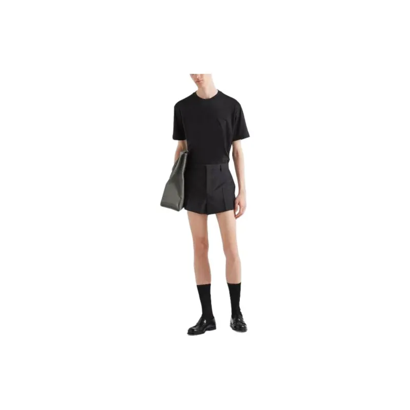 PRADA Logo patch Cotton T shirt-2