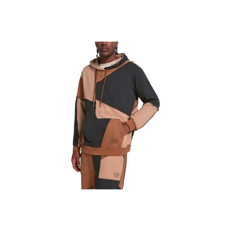 UGG All Gender Raini Piecework Hoodie Sweatshirt Unisex Brown-1