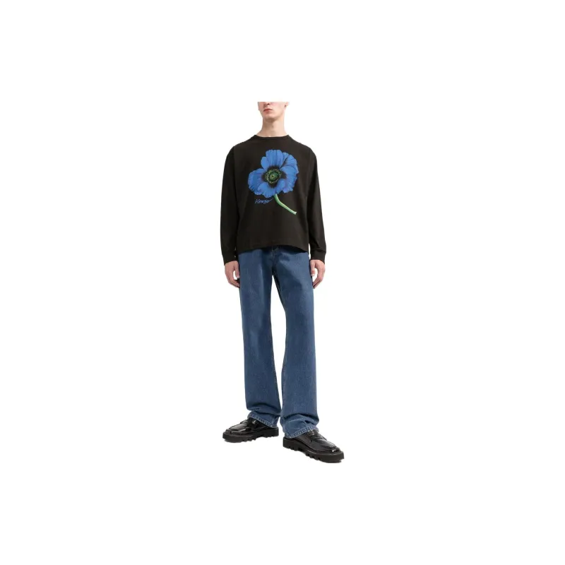 KENZO Poppy Flower Series T Shirts Men Black-2
