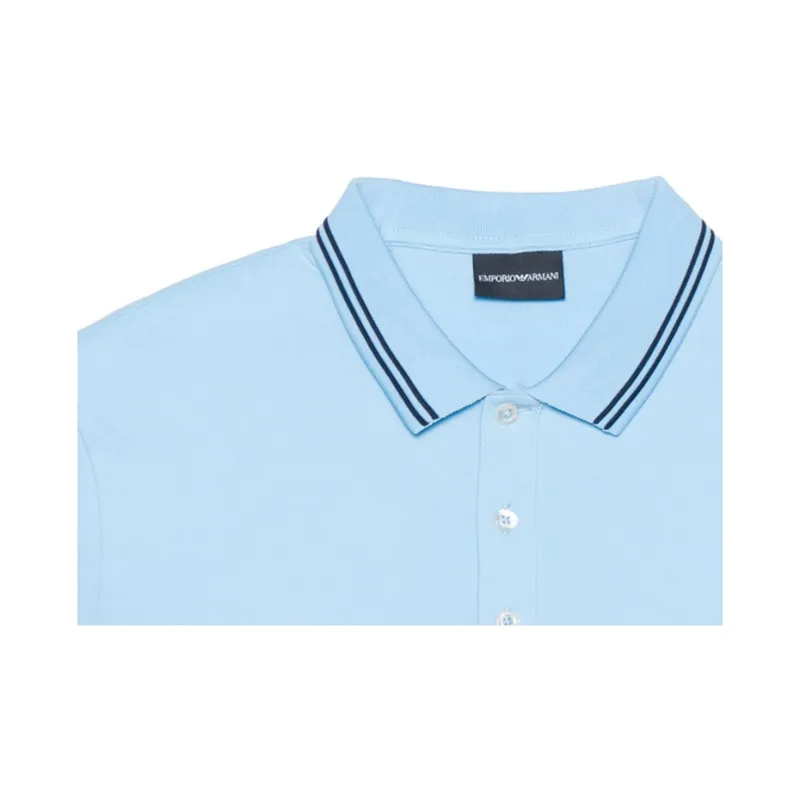EMPORIO ARMANI SS22 Polo Shirt Men's Sky Blue-4