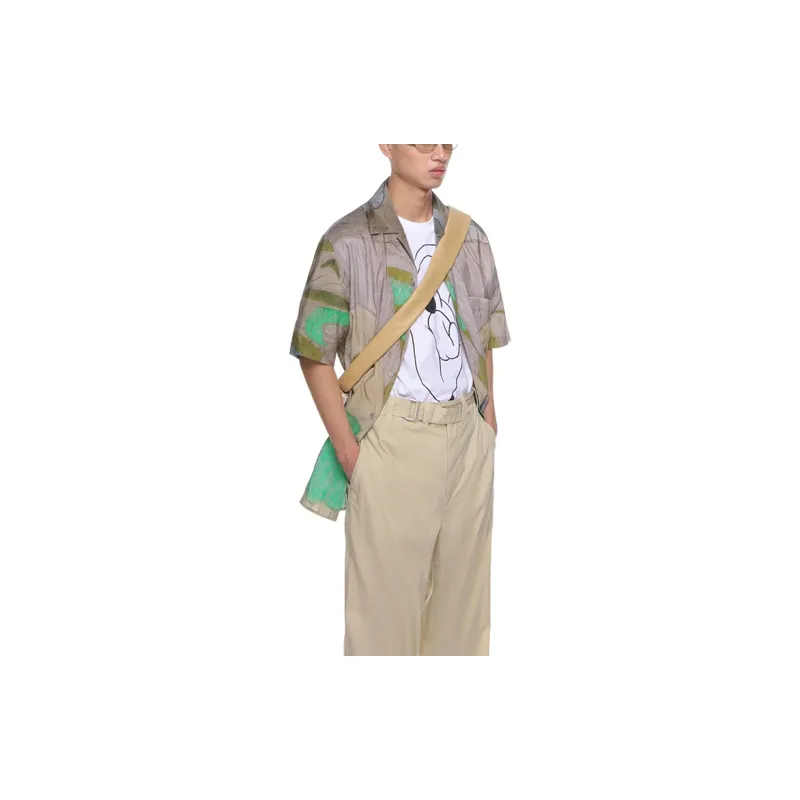Lemaire Printed Silk Yoakum Short Sleeve Shirt-2