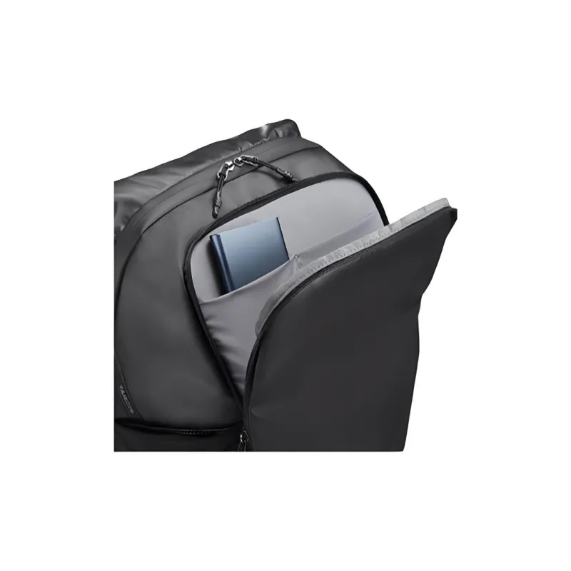 TAJEZZO PVC With Textile Backpack Large Size Unisex Black-4