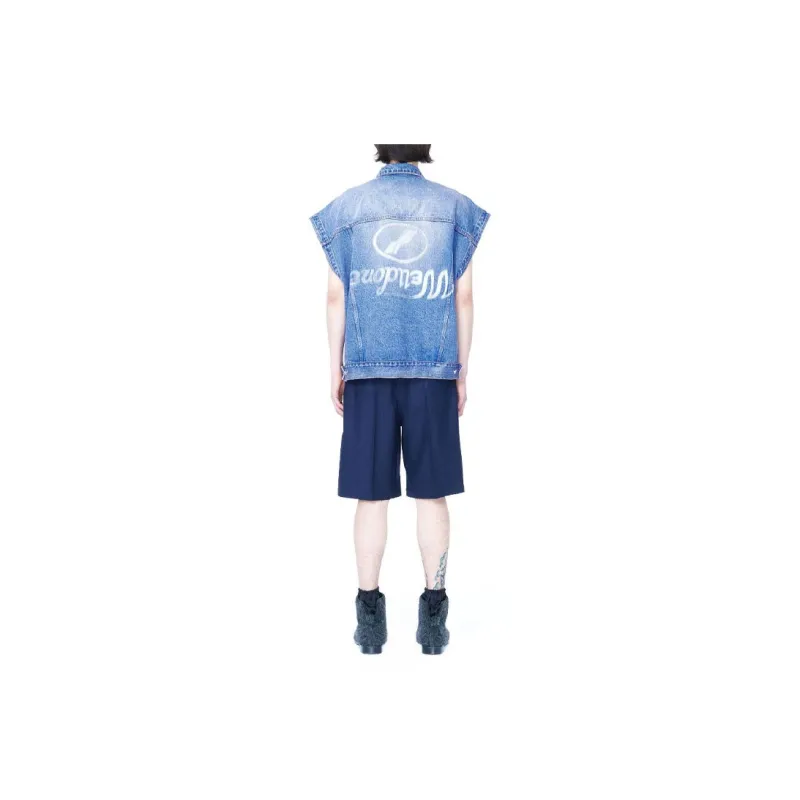 WE11DONE FW22 Tank Top Unisex Blue-3