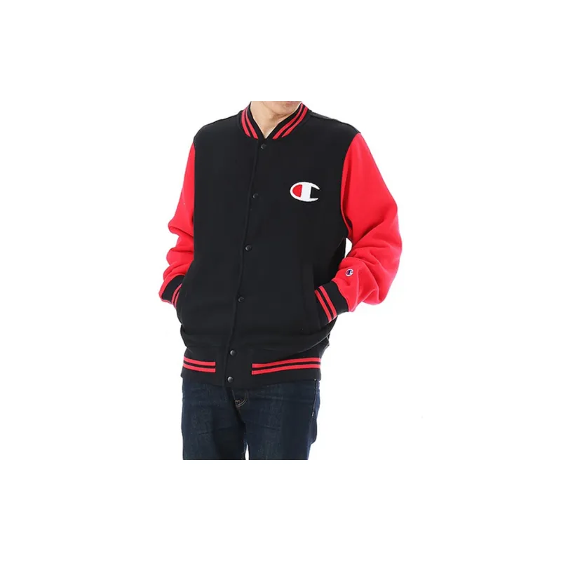 Champion Baseball Jacket US Version Unisex Red Black-2