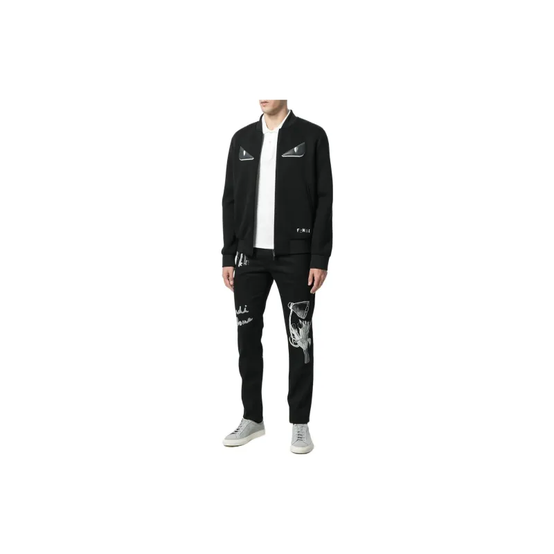 FENDI SS22 Baseball Jacket Men's Black-1