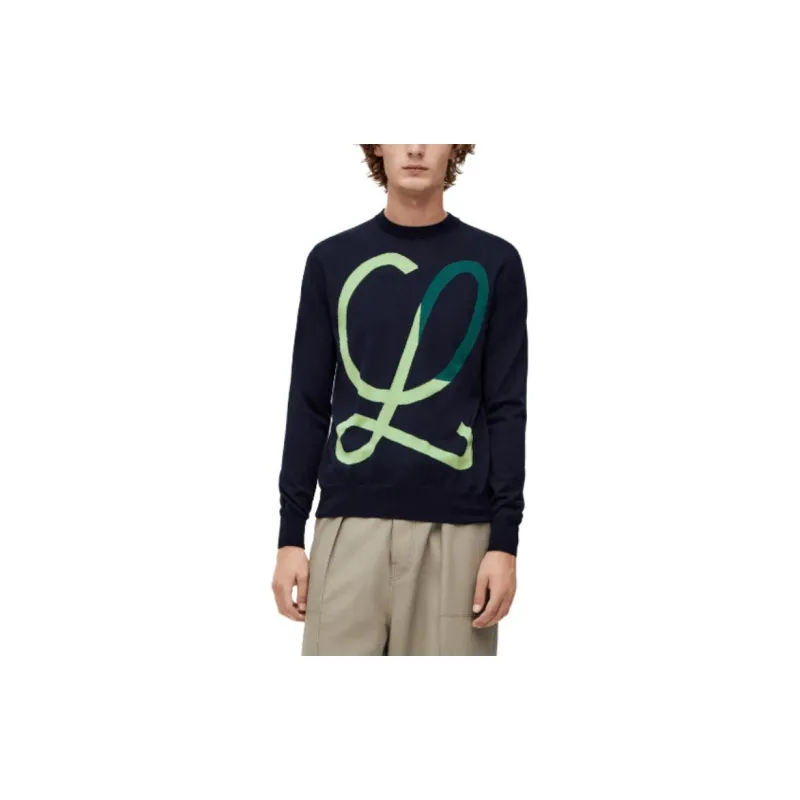LOEWE L Intarsia Wool Sweater-2