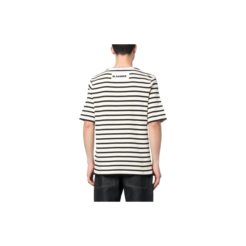 JIL SANDER + Striped Crewneck T Shirt-2