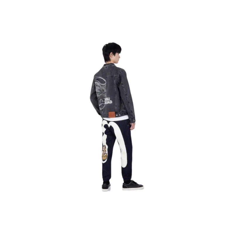 EVISU Denim Jackets Men Black-5