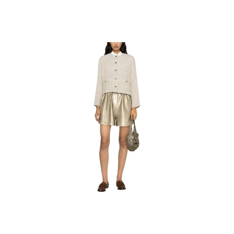 Maje Collarless Tweed Jacket-1