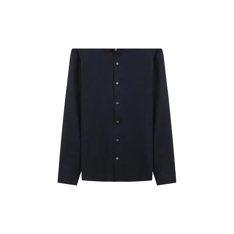 EMPORIO ARMANI Curved Hem Buttoned Shirt-6
