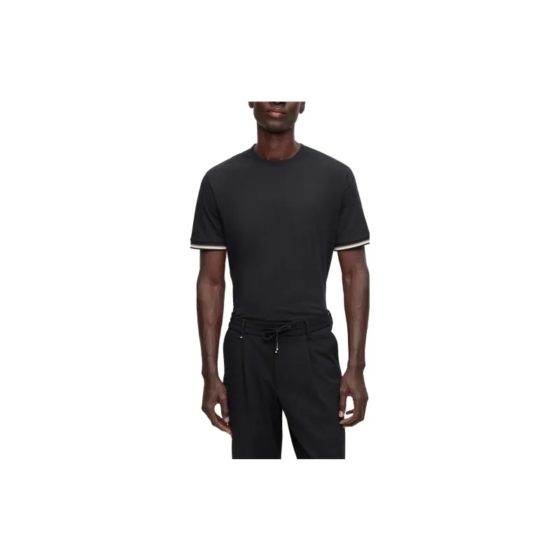 HUGO BOSS Stripe Trim Crewneck T Shirt-2