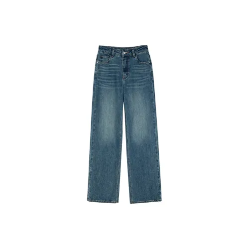 PLUSONEONE+ Jeans Women's Vintage Washable Indigo