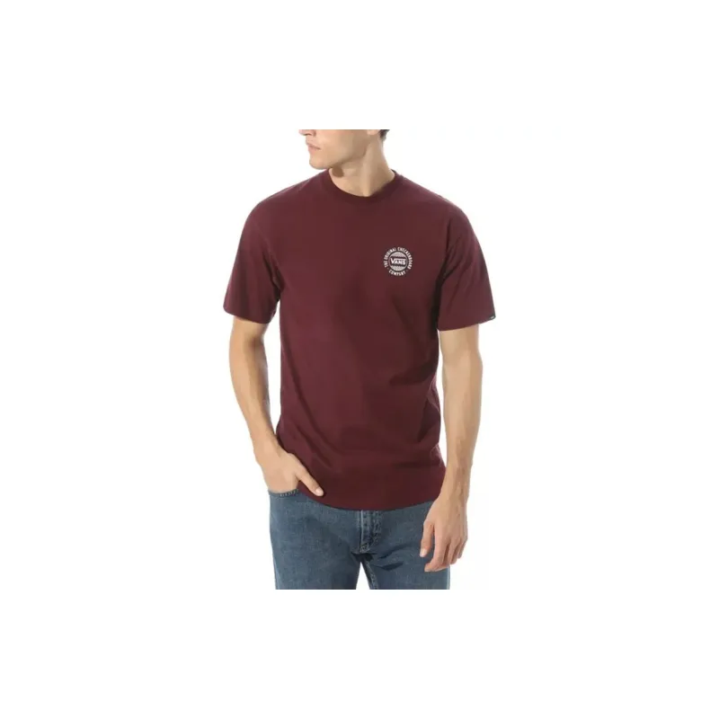 Vans Checker Circle T-Shirts Men Brown Red-1
