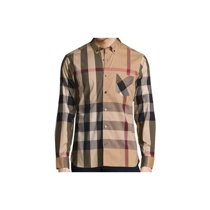 Burberry Shirt Fall Men's Khaki-3
