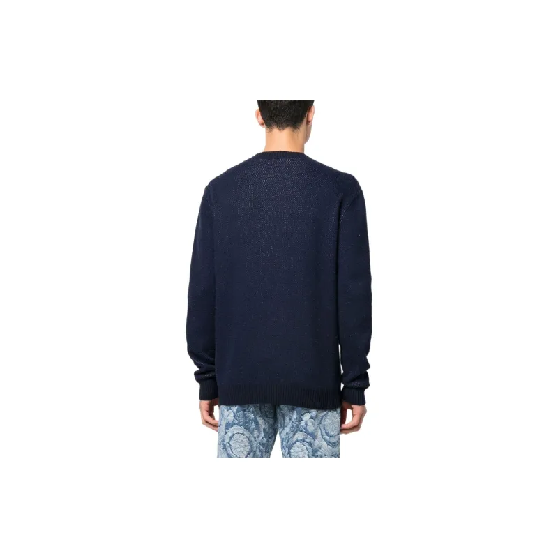 VERSACE Intarsia knit Logo Jumper-3