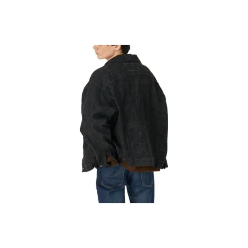 Levis Denim Jackets Men Black Gray-4