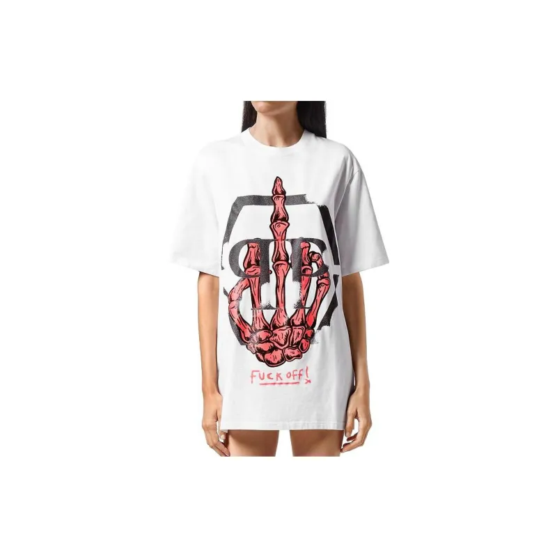 PHILIPP PLEIN Skeleton Logo Crew neck T shirt-2