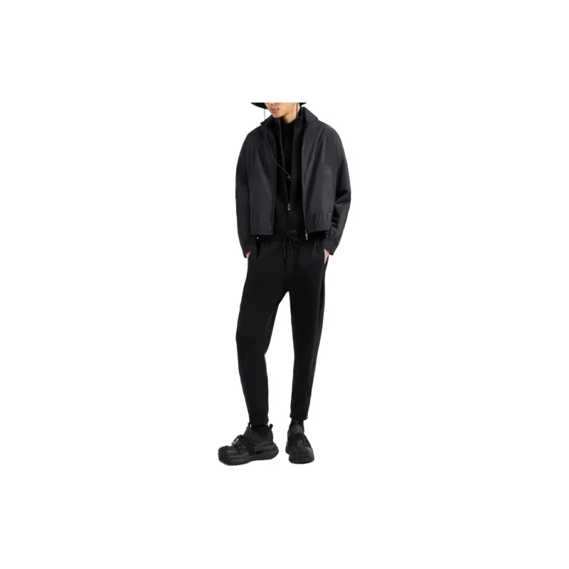 EMPORIO ARMANI Double jersey Full zip Sweatshirt With Logo Tape-3