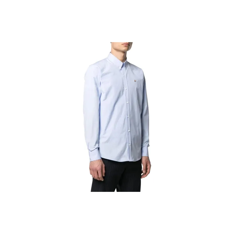 Maison Kitsune Embroidered Fox Cotton Shirt-3
