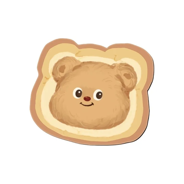 SHIBADU Rubber Cute Toast Bear Small Size Irregular Shape Mouse Pad Cartoon Office Desk Pad Mouse Pads-1
