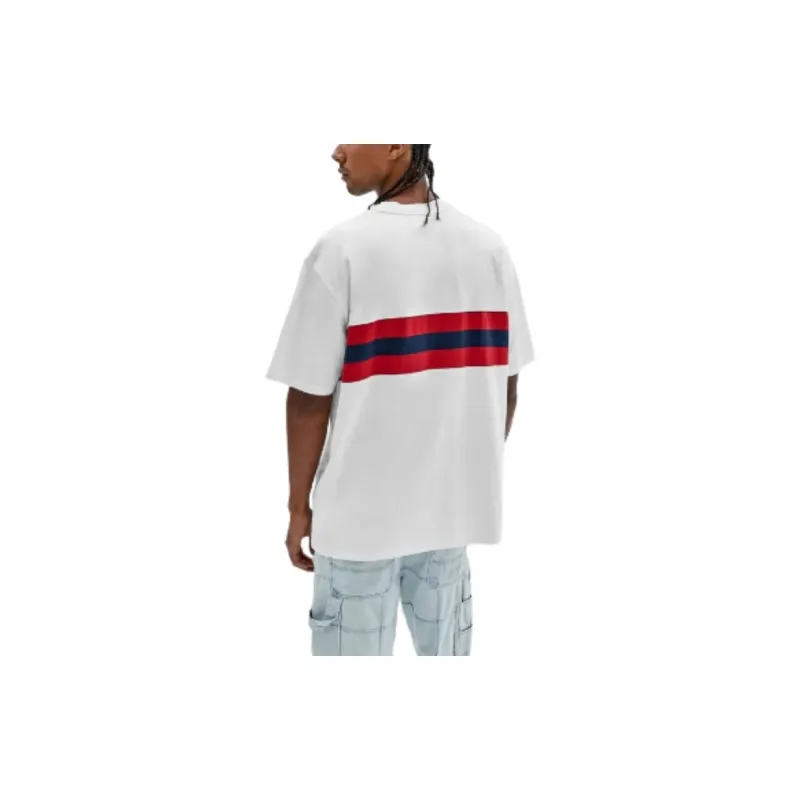 GUESS Originals Varsity Striped Tee T-Shirt Men's White-2