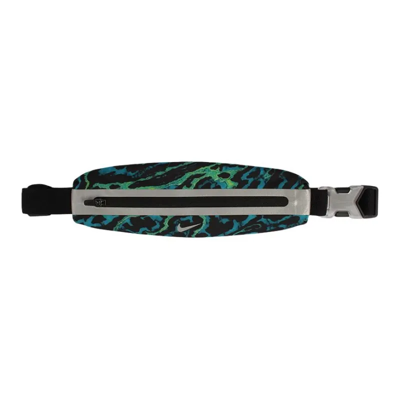 Nike Fabric Fanny Pack Unisex Cerulean And Black Multicolor With Silver And Green Camouflage-1